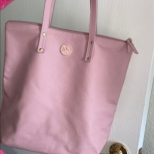 blush pink leather bag